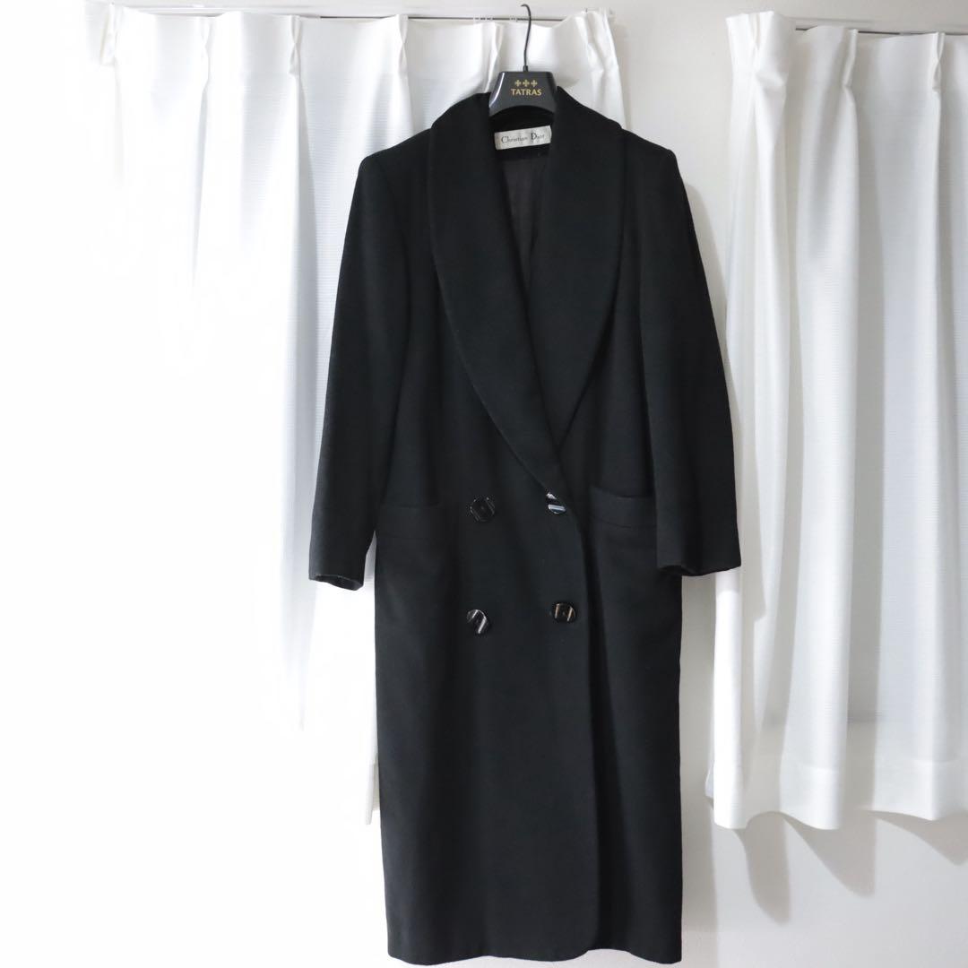 ロロピアーナ生地　クリスチャンディオール　マキシ丈　ダブルボタンチェスターコート