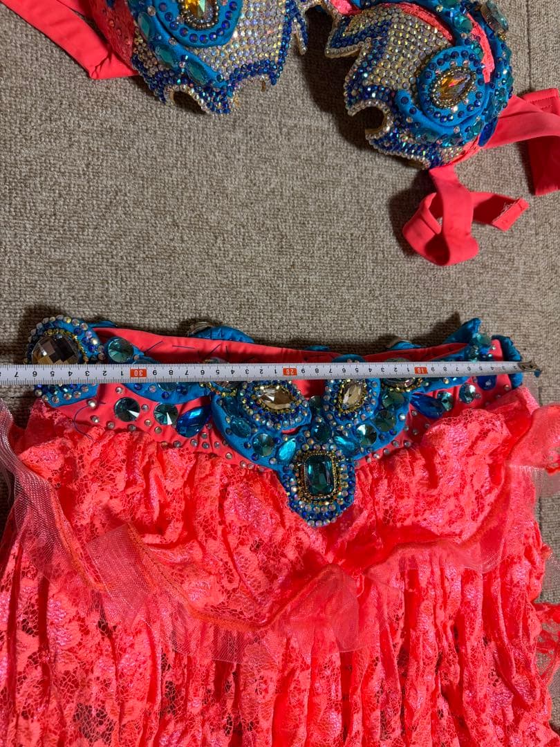 コーラルピンク ベリーダンス セットアップ