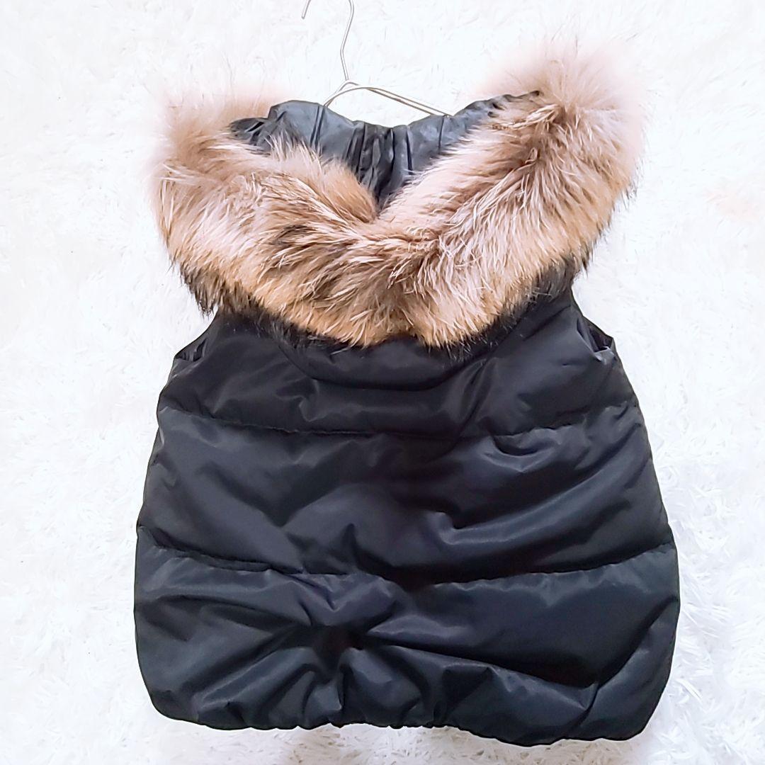 美品 セオリーtheory ダウンベストダウン90% ファー脱着 WジップS