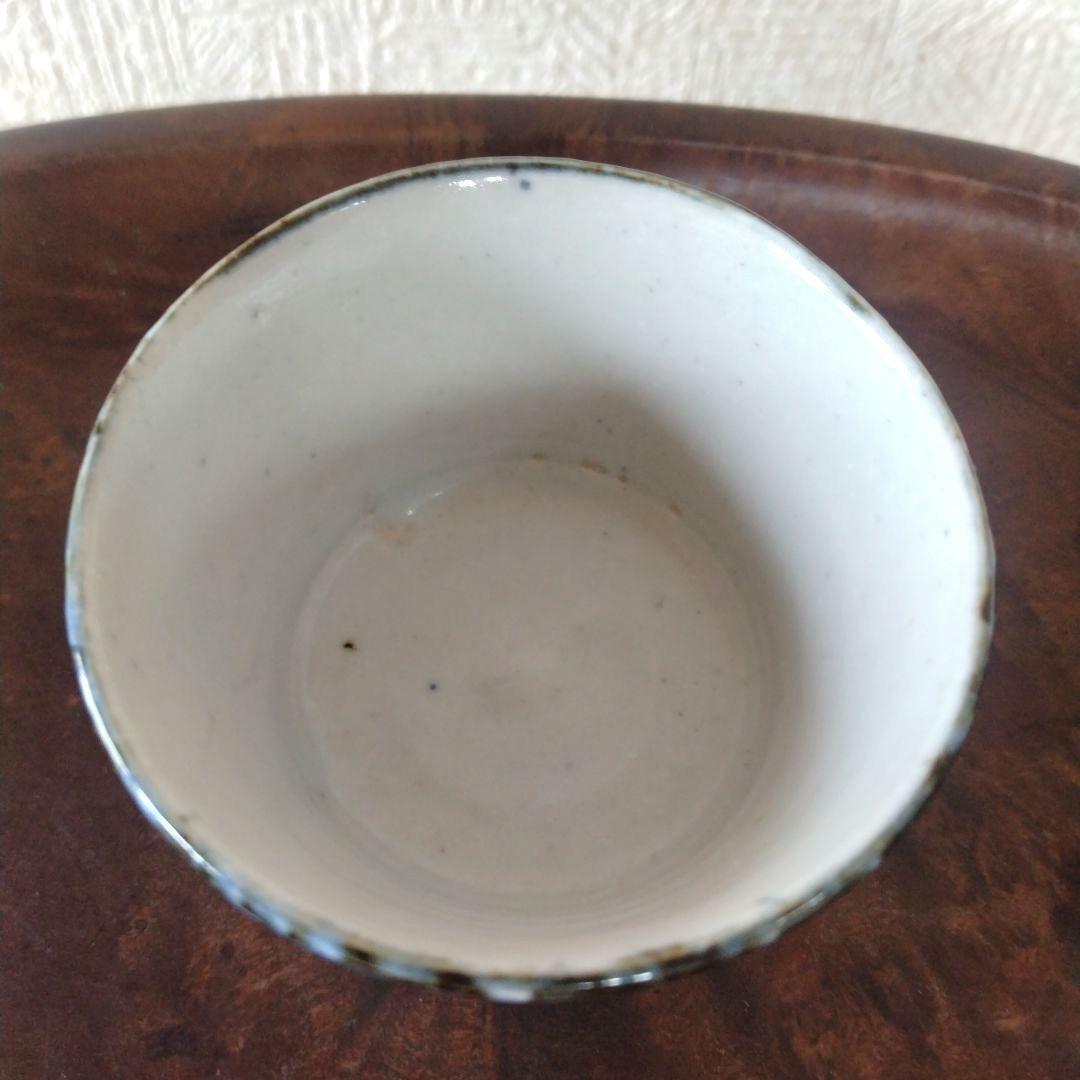 古伊万里染付雨降り文猪口江戸時代