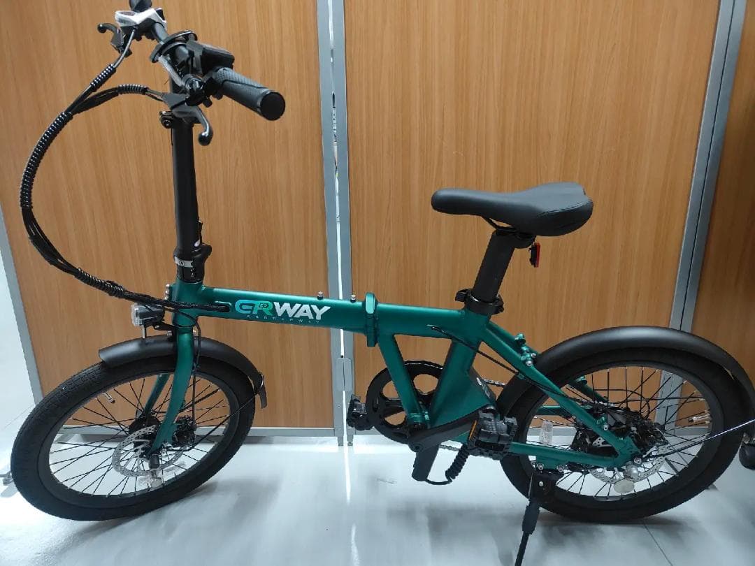 折り畳み電動アシスト自転車ERWAY A01 グリーン