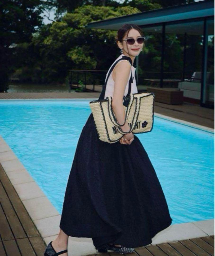 【新品未使用】LILY BROWN×MARY QUANT ロゴ入りラフィアトート