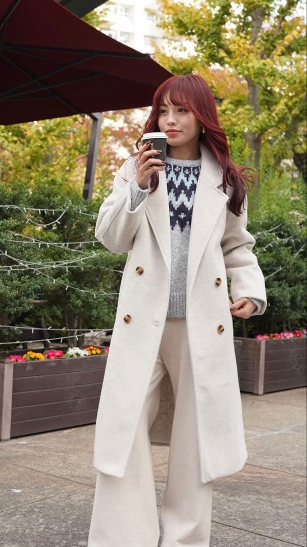 kicuri カシミヤタッチチェスターコート