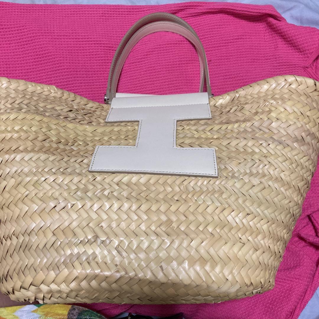 タイムセール最終値下げ早い者勝ちiacucciナチュラルストロー トートバッグ