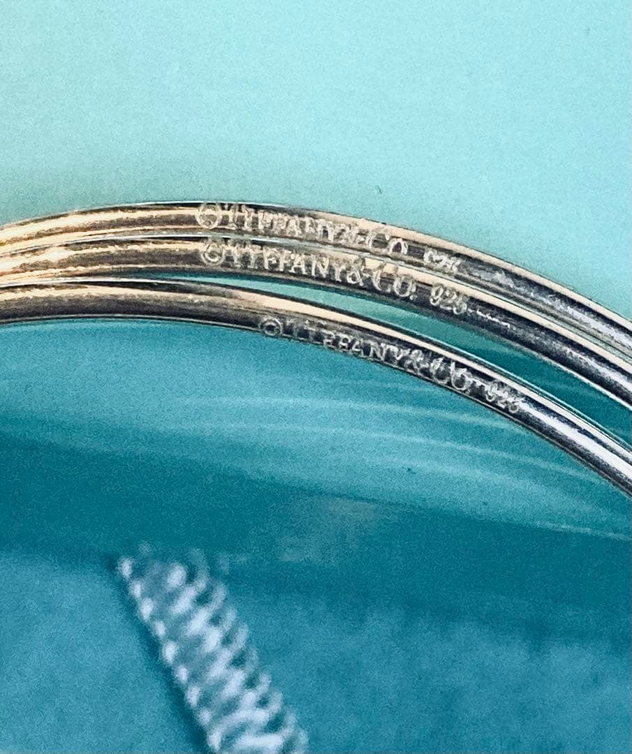 希少 TIFFANY ティファニー 美品 バングル 3連 925 シルバー