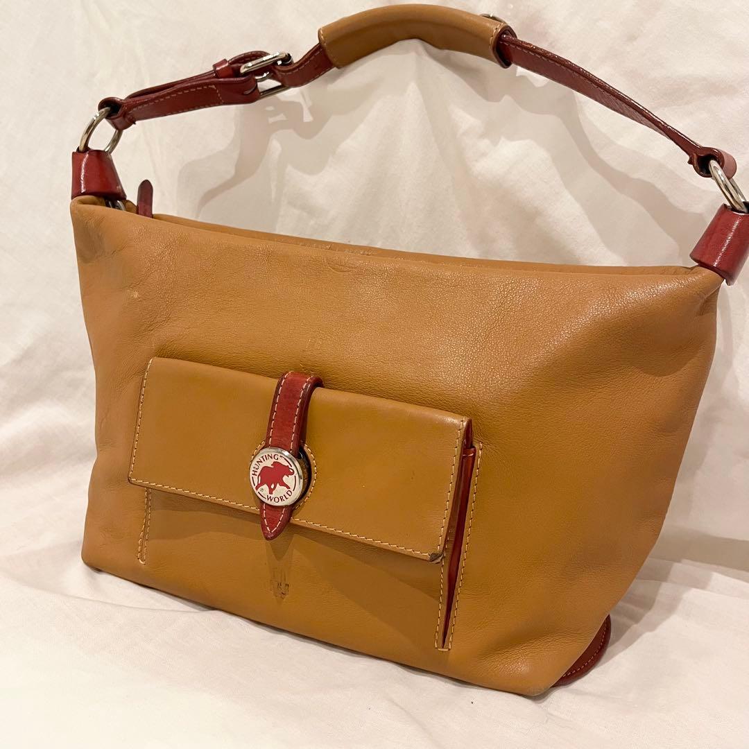 【希少】ハンティングワールド　ショルダーバッグ　ワンショルダーバッグ　レザー