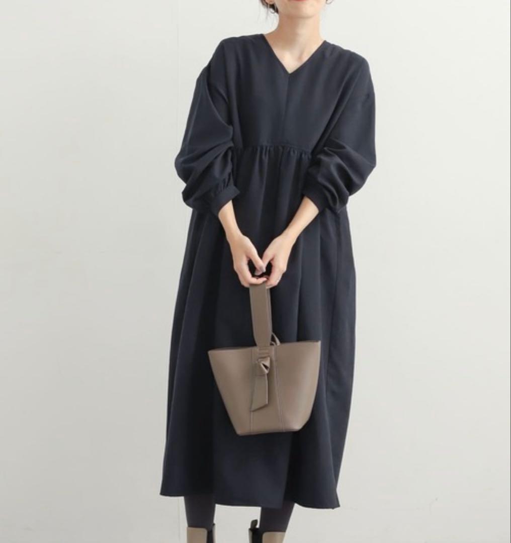 ドアーズ　Vネックギャザーワンピ/スピック&スパンロングリブプルオーバー