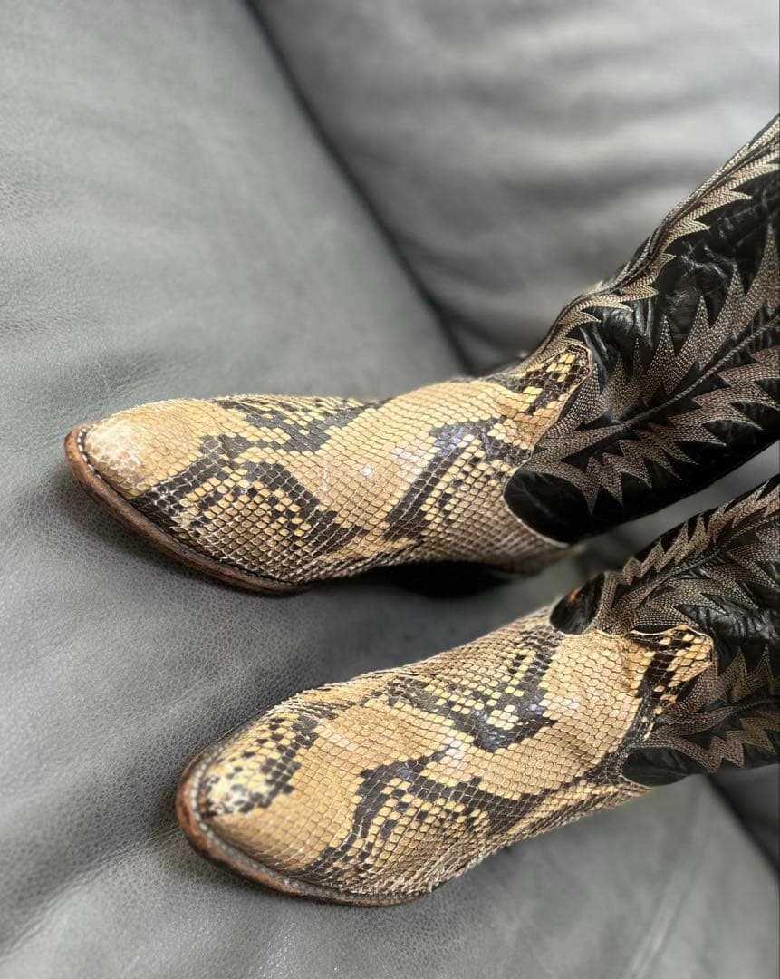 TonyLama トニーラマ ウエスタンブーツ パイソン 本革 USA製 8D