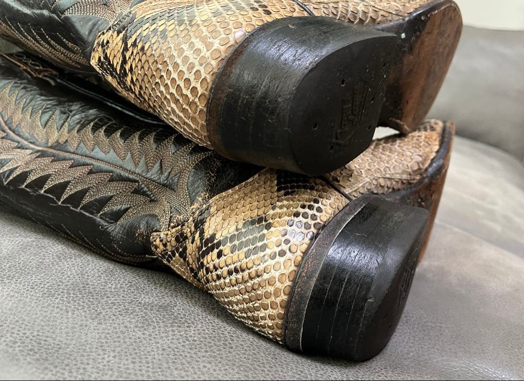 TonyLama トニーラマ ウエスタンブーツ パイソン 本革 USA製 8D