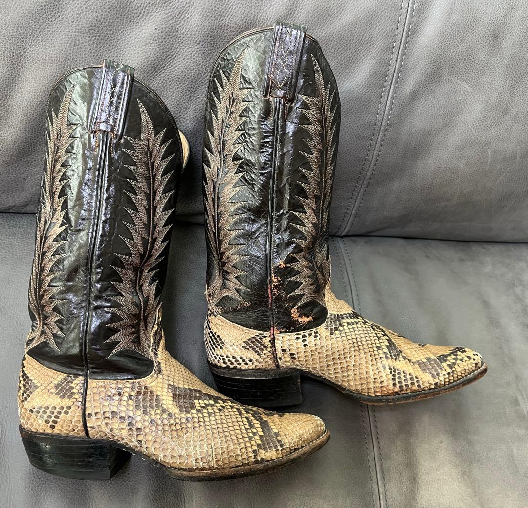 TonyLama トニーラマ ウエスタンブーツ パイソン 本革 USA製 8D