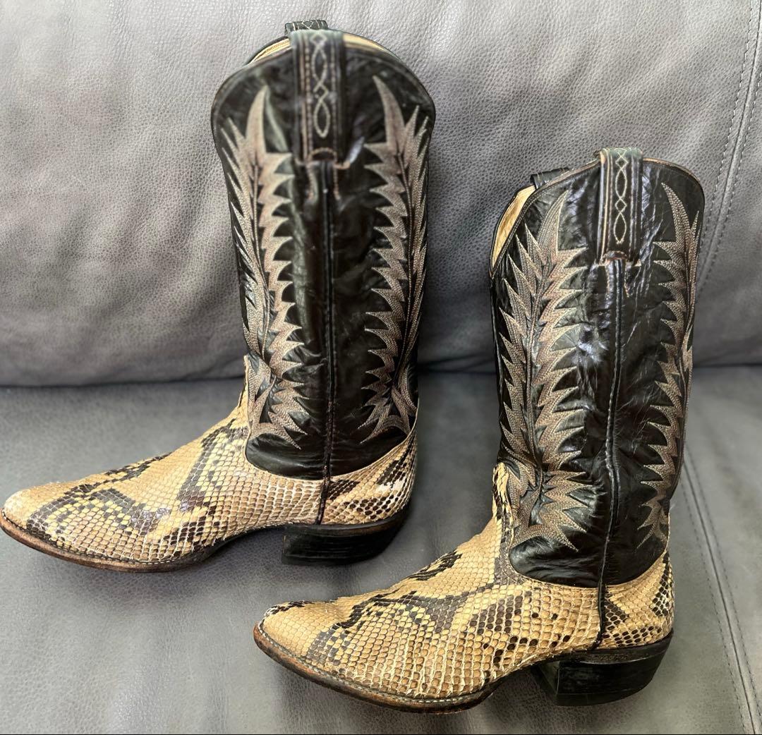 TonyLama トニーラマ ウエスタンブーツ パイソン 本革 USA製 8D