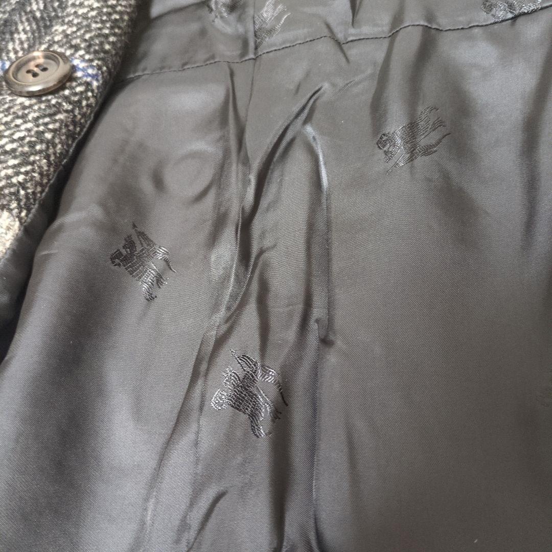 バーバリーロンドン モヘヤ混 ウールコート ノバチェック シャドーホース 44