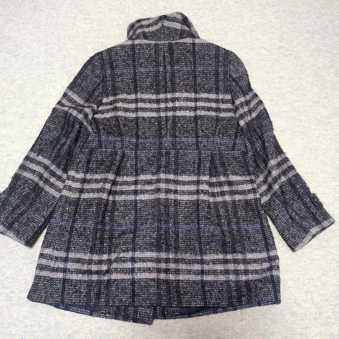 バーバリーロンドン モヘヤ混 ウールコート ノバチェック シャドーホース 44