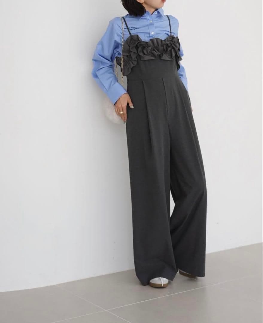 【美品】SLOBE IENA　2024AW　LES FLEURS サロペット