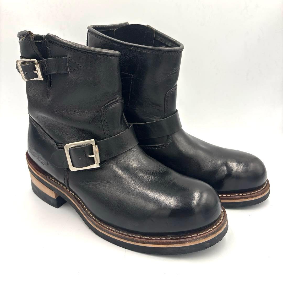 ホーキンス ショート エンジニアブーツ【26】ブラック スチールトゥ 4021