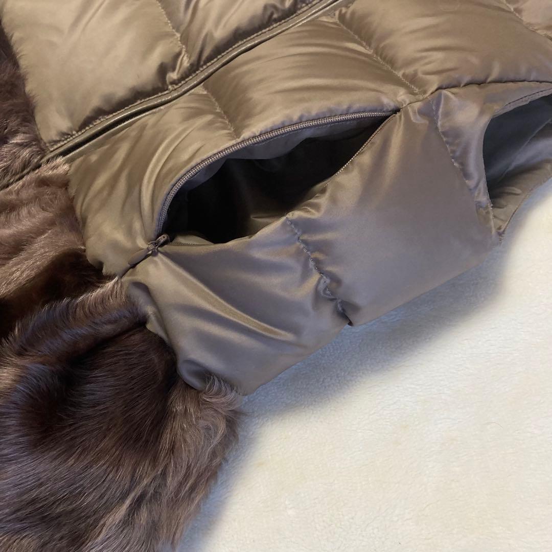 未使用級✨Diagram ラムファー切替 ダウンベスト　ブラウン　フード　36