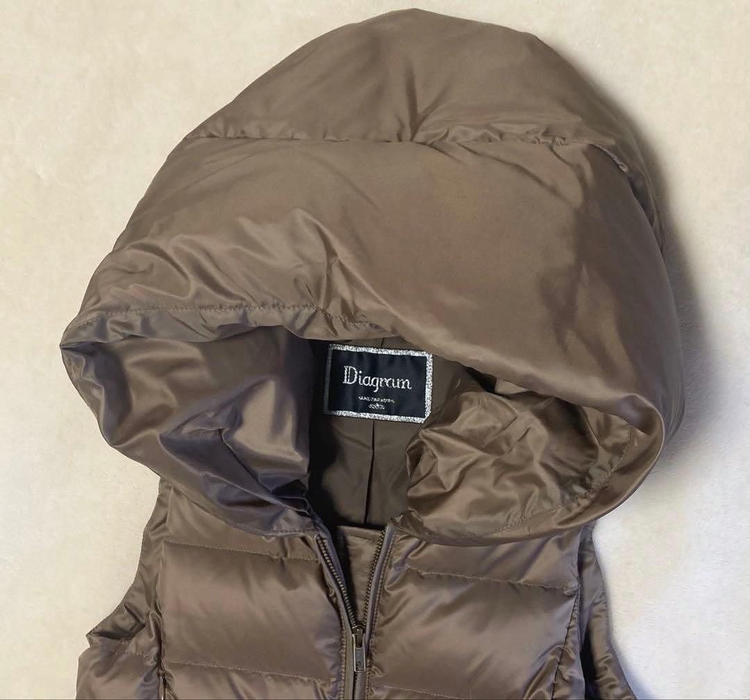 未使用級✨Diagram ラムファー切替 ダウンベスト　ブラウン　フード　36