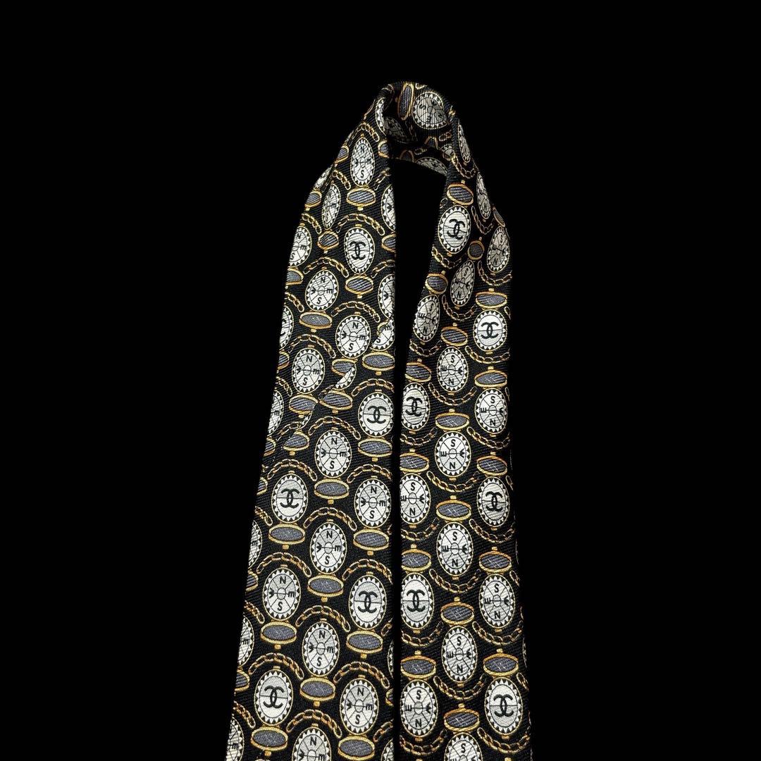 CHANEL ココマーク コンパス柄 希少 ネクタイ チェーン付 ハイブラ