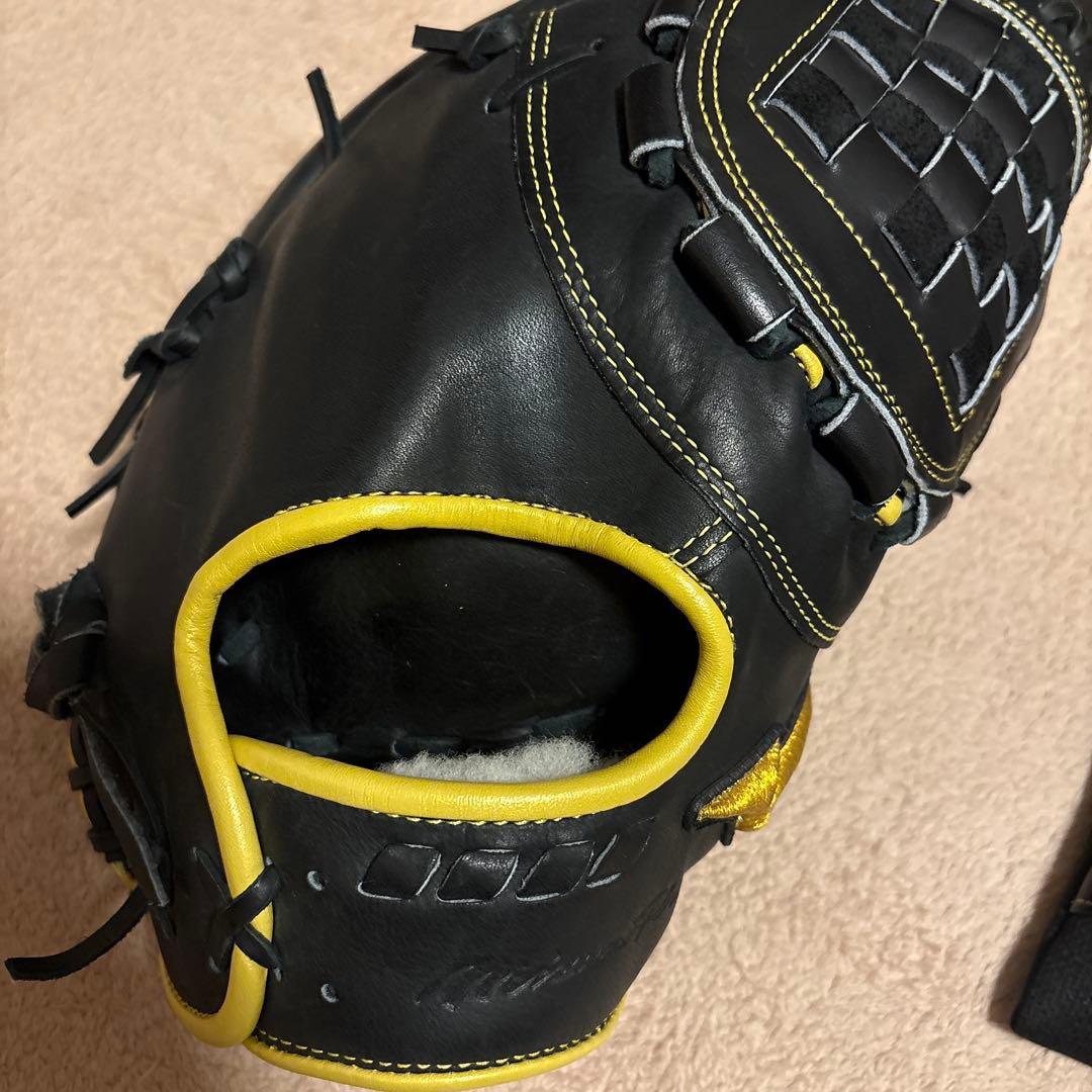Mizuno Pro 軟式ファーストミット 黒 黄