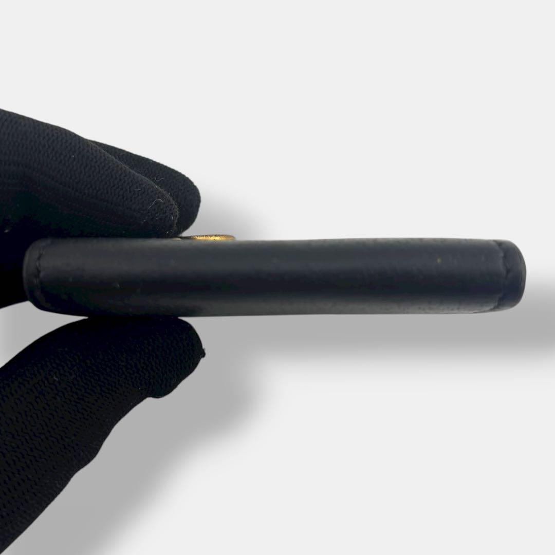 良品 グッチ GGマーモント ケース 473959 レザー ブラック