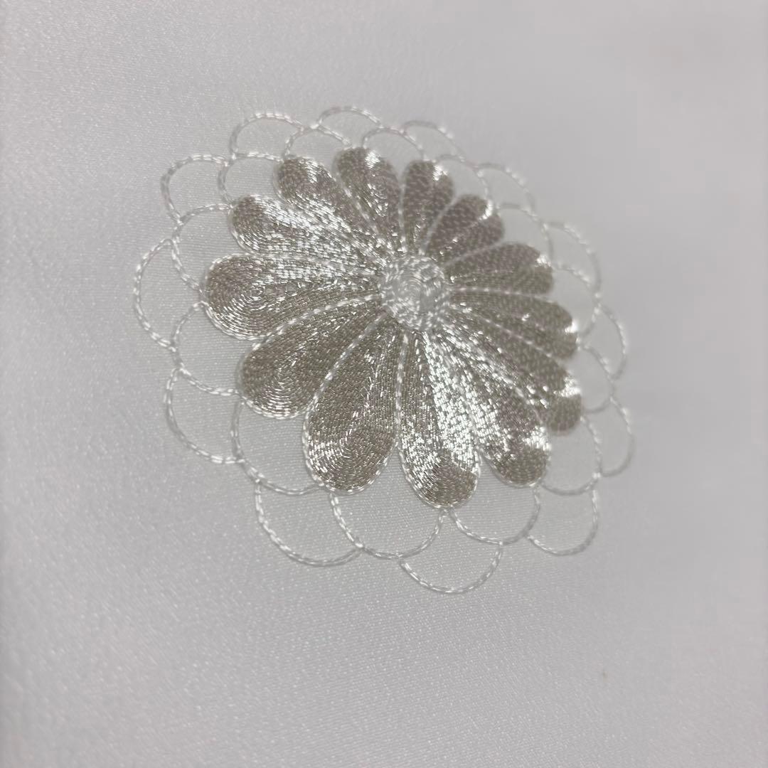 【新品】日本製 お宮参り 産着 銀駒刺繍入り 合繊 祝着 鈴柄 純白