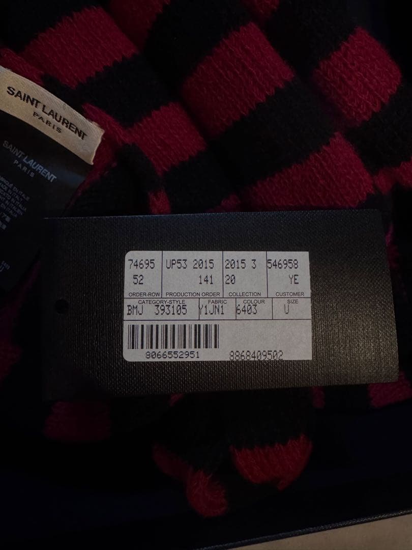 SAINT LAURENT 15AW ボーダーマフラー