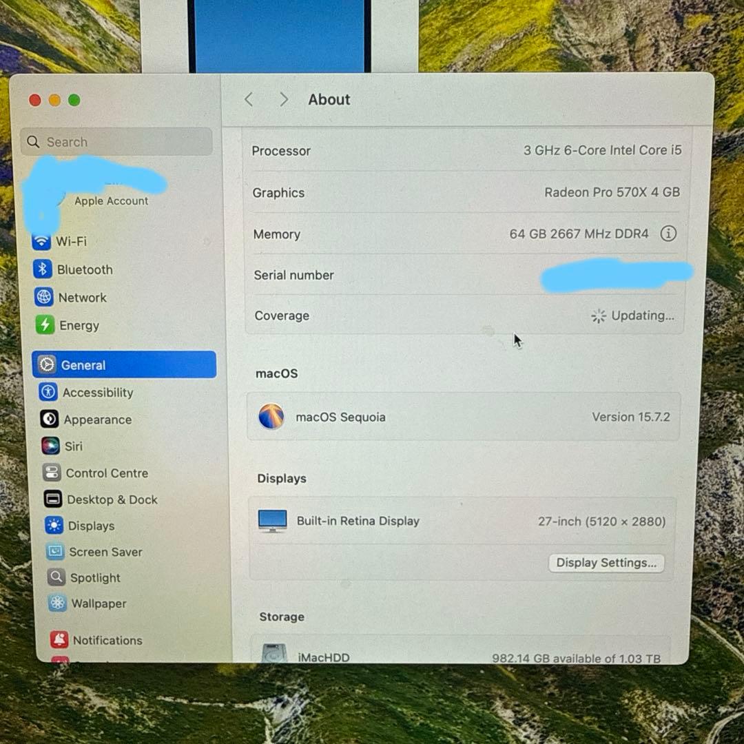 iMac 2019 27インチ5K 64GB 1TBFD
