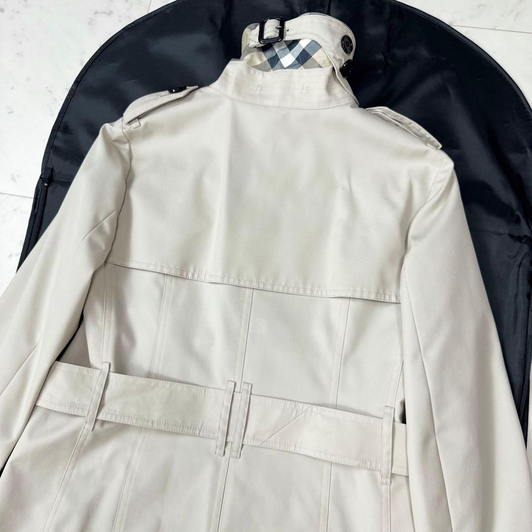 新品 バーバリーロンドン トレンチコート メガチェック アイボリー系 サイズ38
