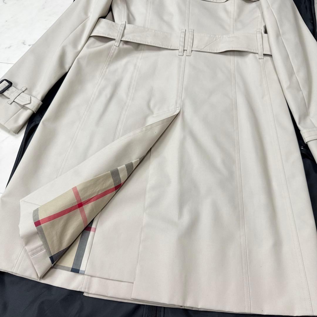 新品 バーバリーロンドン トレンチコート メガチェック アイボリー系 サイズ38