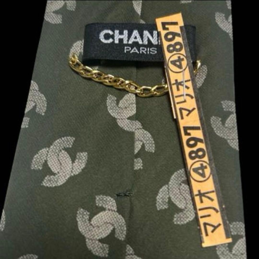 クリーニング済み　世界最高峰 CHANELシャネル　CCココマーク ネクタイ