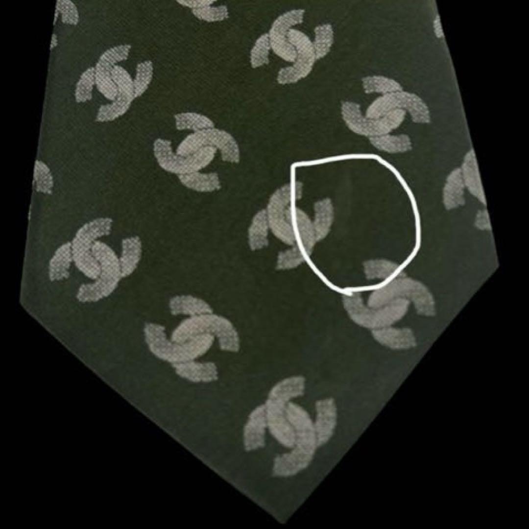 クリーニング済み　世界最高峰 CHANELシャネル　CCココマーク ネクタイ