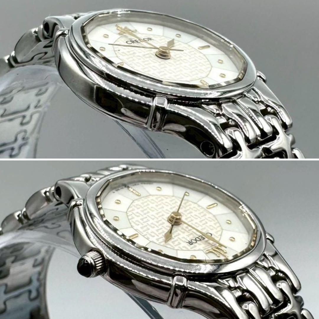 美品✨稼働 HATTORI SEIKO CREDOR 1Pオニキスブレスウォッチ