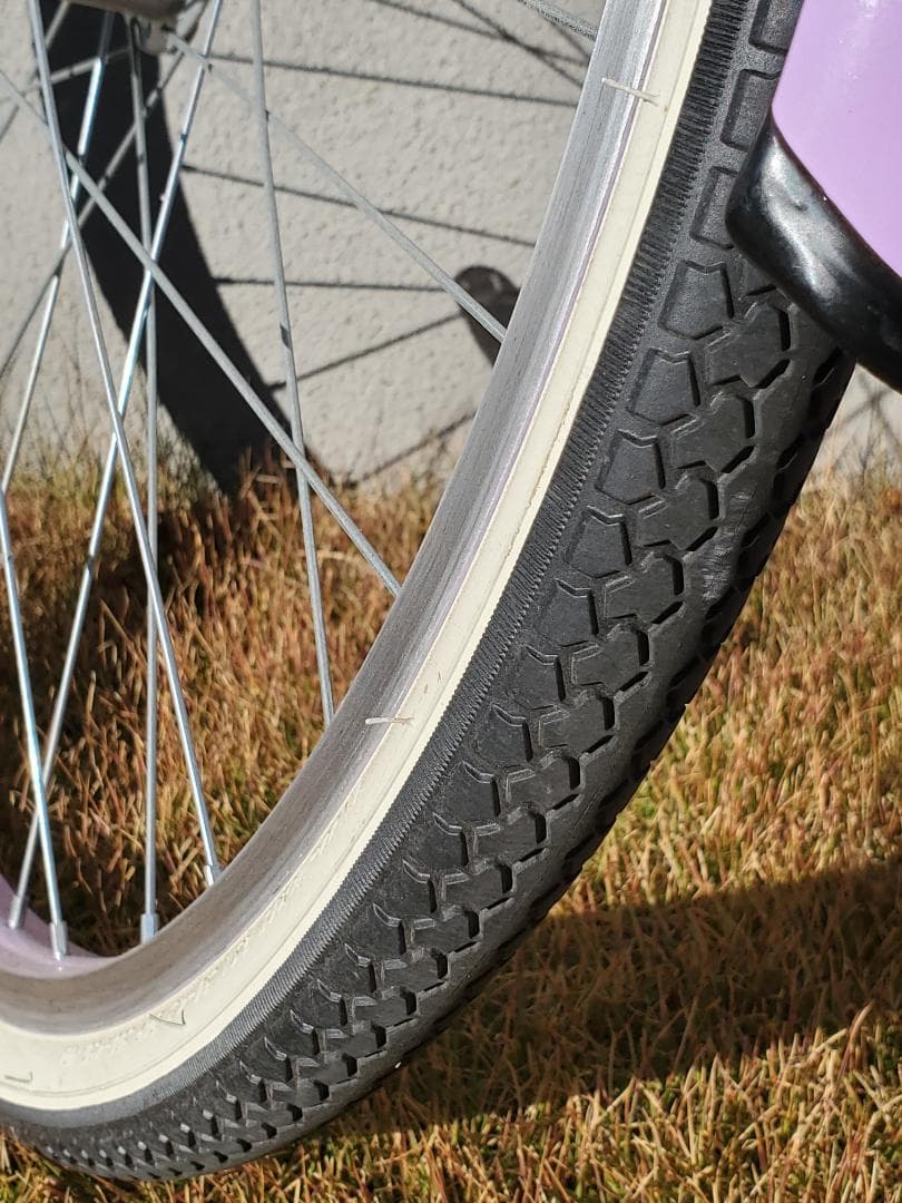 自転車 バスケットカゴ付き 24インチ パープル 変速なし