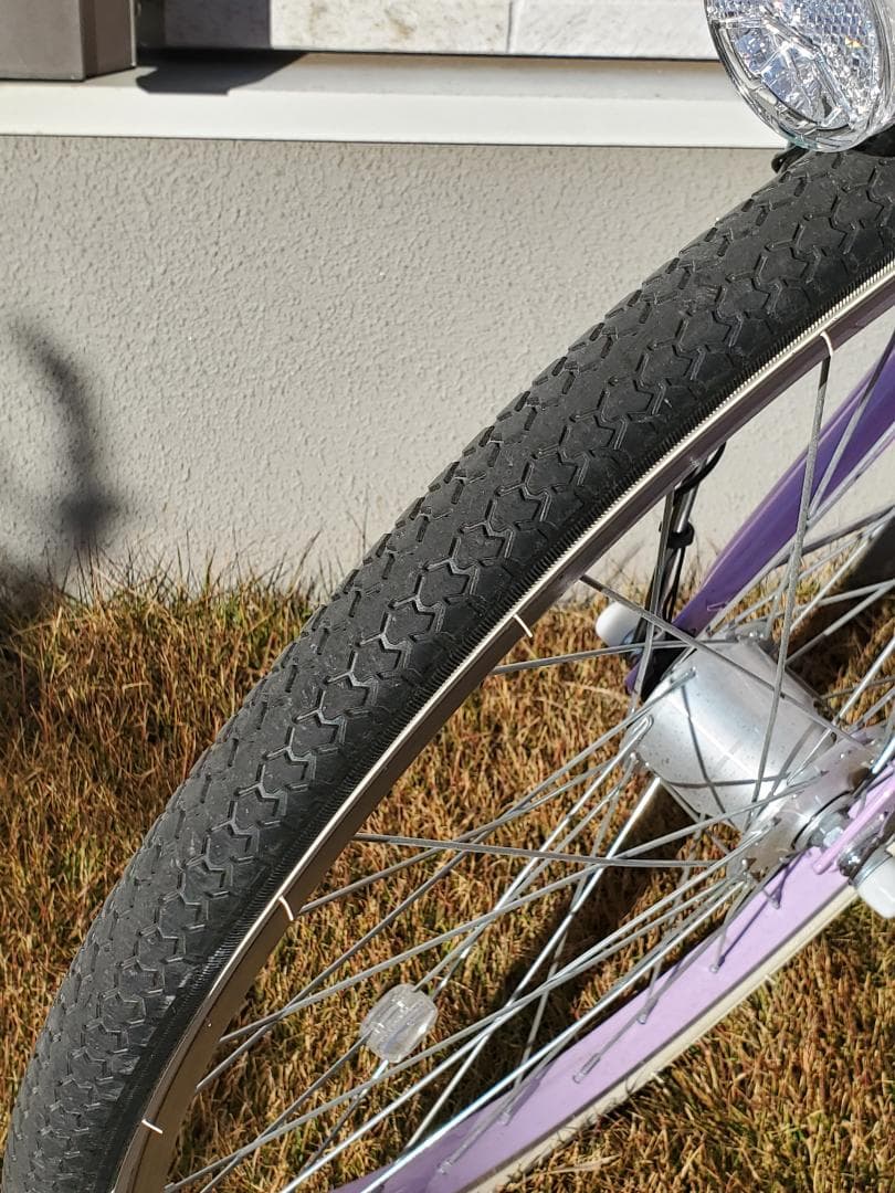 自転車 バスケットカゴ付き 24インチ パープル 変速なし