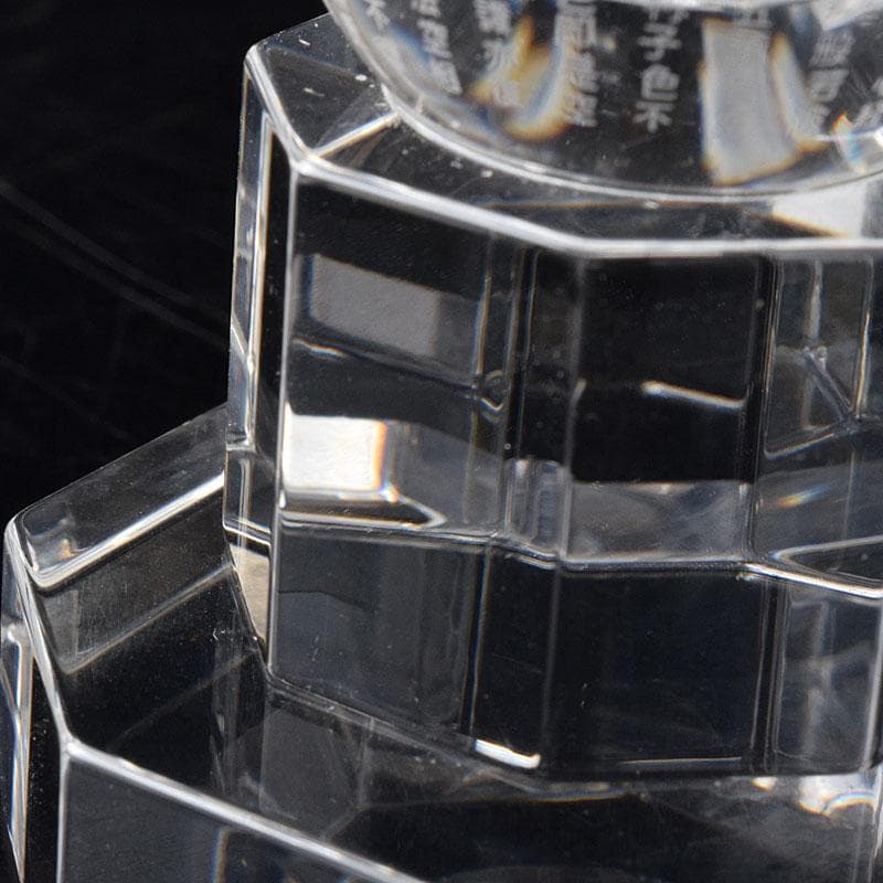 伝統工芸　甲州水晶貴石細工　田中保晴作　五輪塔　証明書付　M　R8393