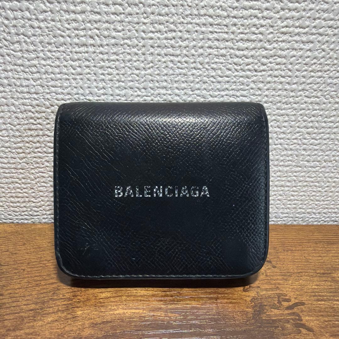 正規品BALENCIAGA ブラック 三つ折り財布