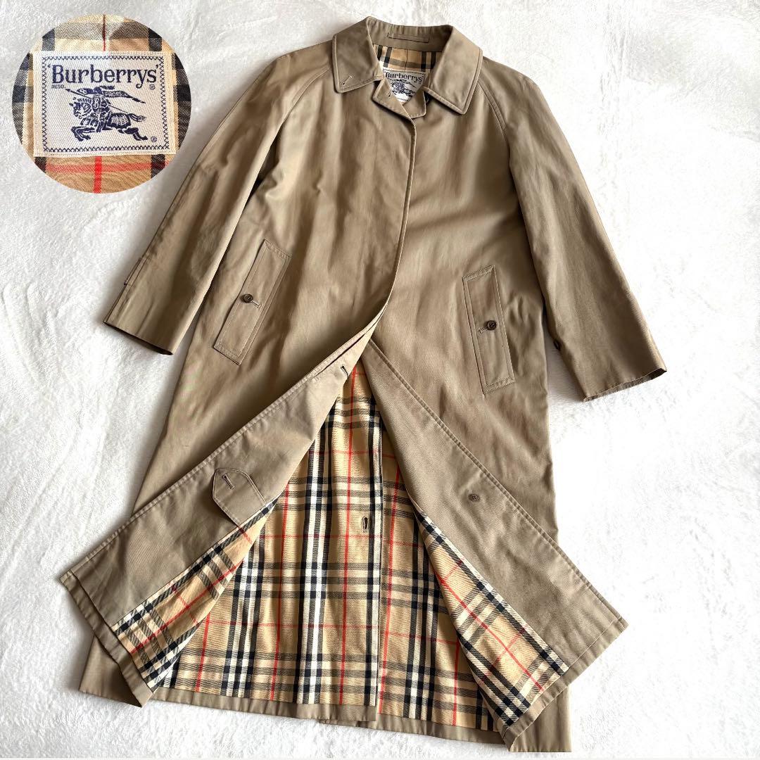 美品【BURBERRY バーバリー】ステンカラーコート ノバチェック