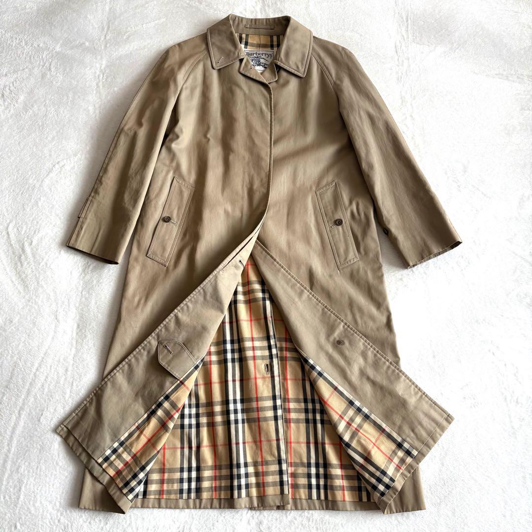 美品【BURBERRY バーバリー】ステンカラーコート ノバチェック