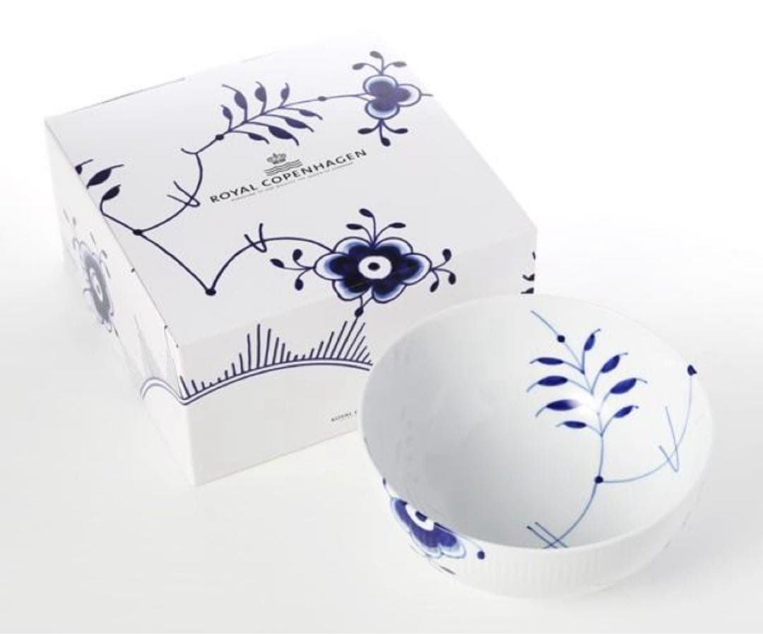 ロイヤルコペンハーゲン ブルーフルーテッド メガ ボウル 21cm純正箱付