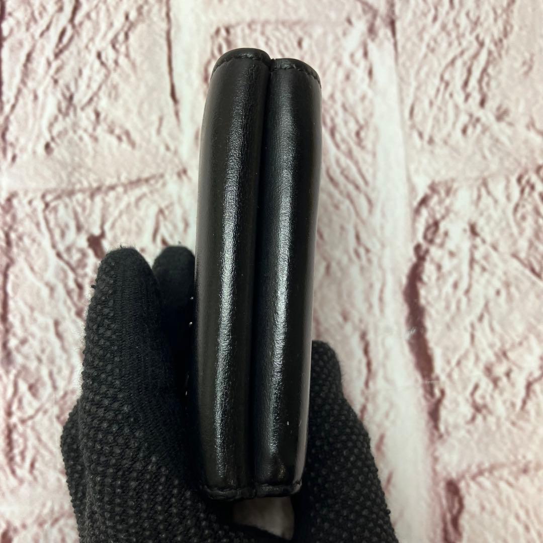 美品✨FENDIモンスター バグズアイ 三つ折り財布 ブラック 本革 レザー