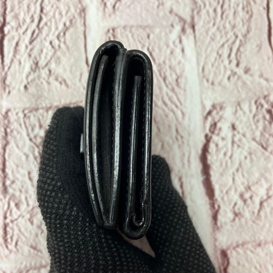 美品✨FENDIモンスター バグズアイ 三つ折り財布 ブラック 本革 レザー