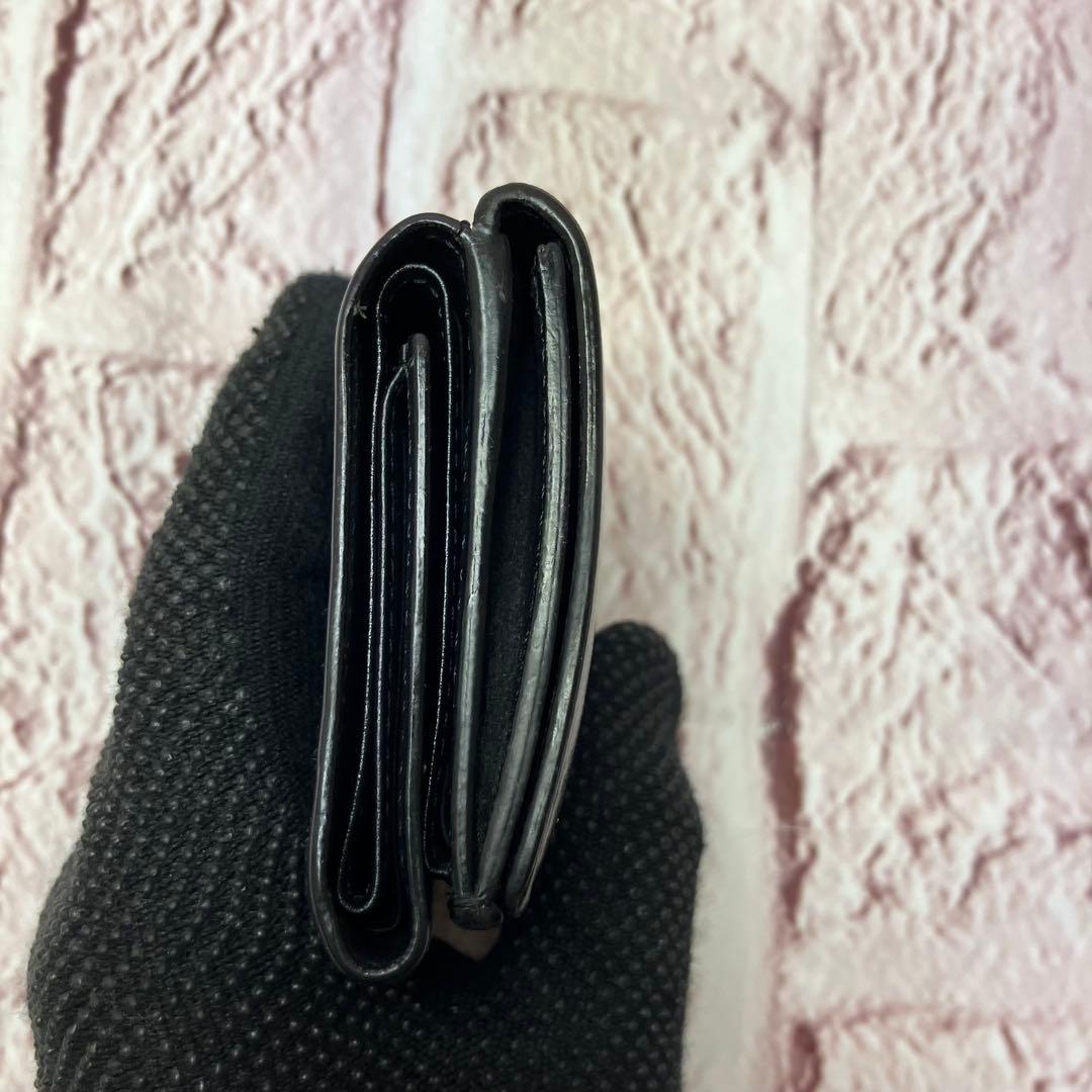 美品✨FENDIモンスター バグズアイ 三つ折り財布 ブラック 本革 レザー