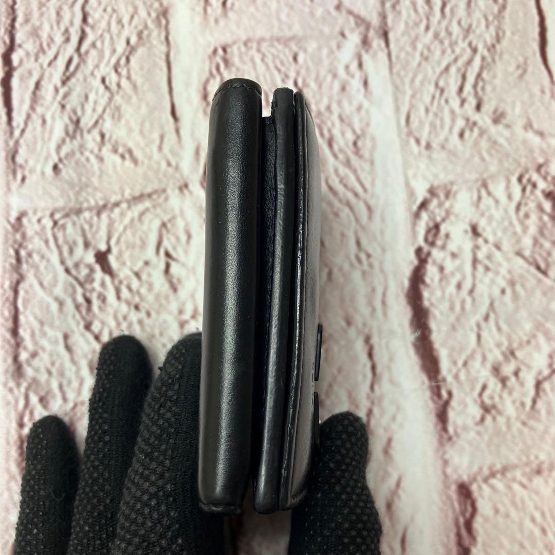 美品✨FENDIモンスター バグズアイ 三つ折り財布 ブラック 本革 レザー