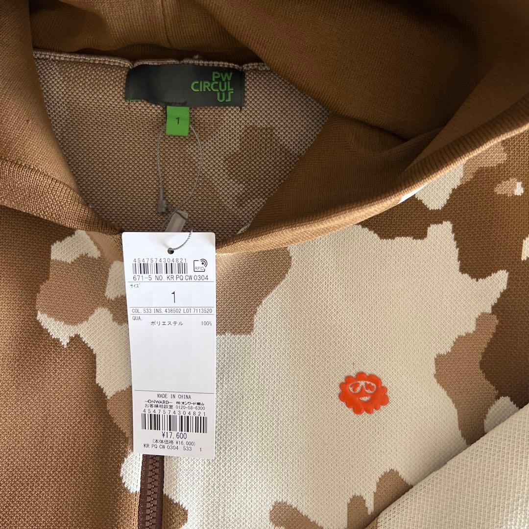 PW CIRCULUS 【WOMEN】ピント柄 ジップアップニットフーディ