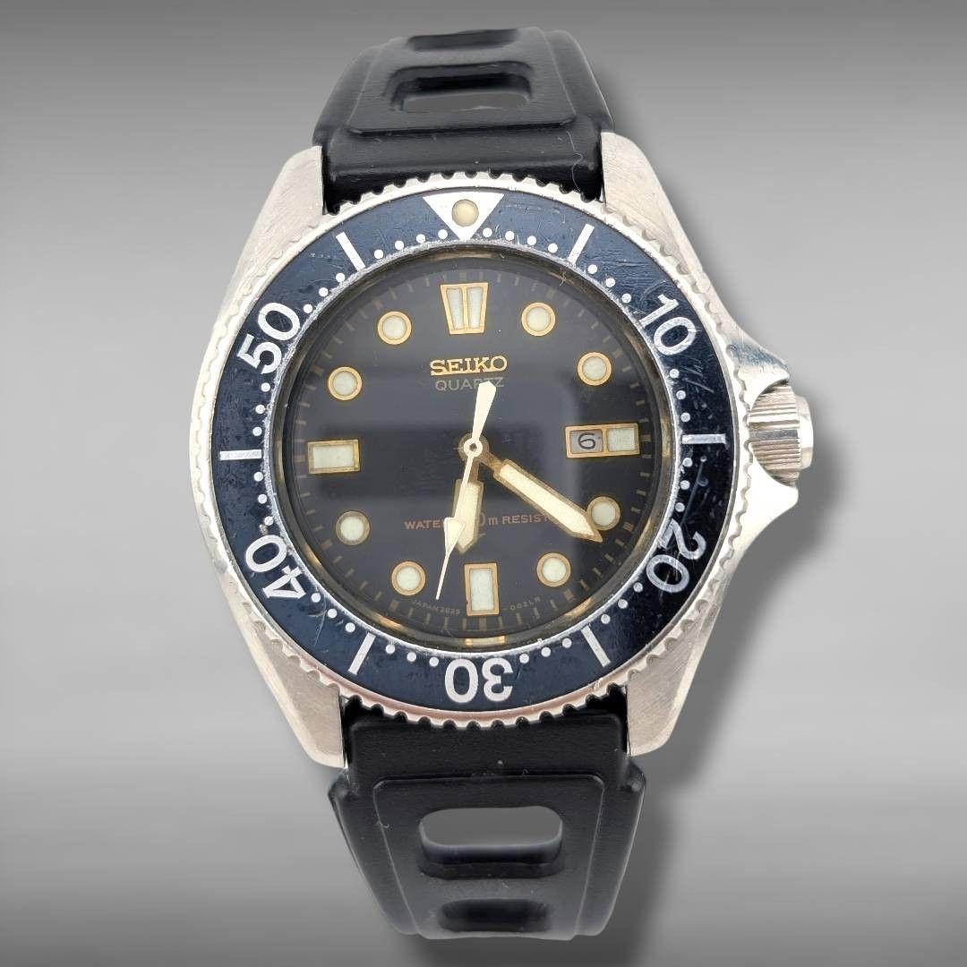 【新品電池・稼働】セイコー ダイバー ボーイズ ネイビー ねじ込み式リューズ