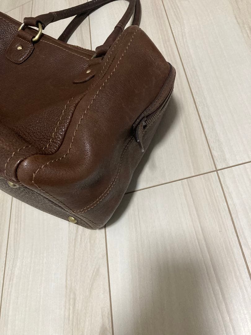 土屋鞄 トーンオイルヌメ アンティック ボストンバッグ レザー 茶色