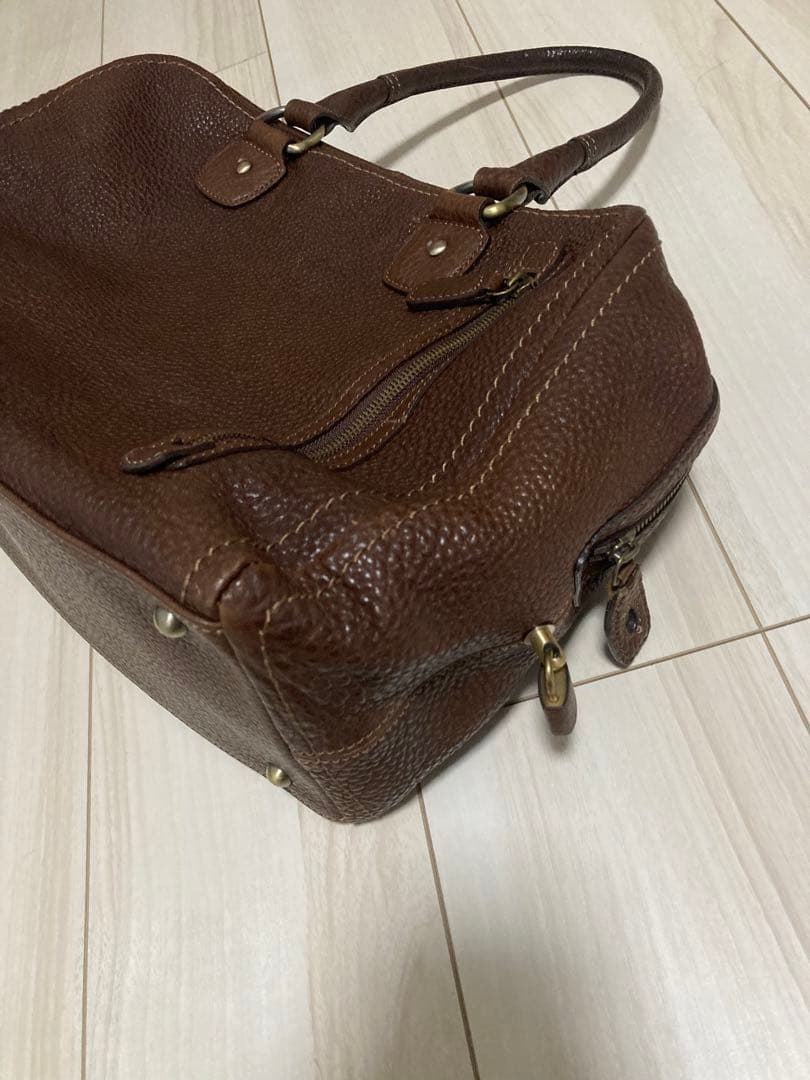 土屋鞄 トーンオイルヌメ アンティック ボストンバッグ レザー 茶色