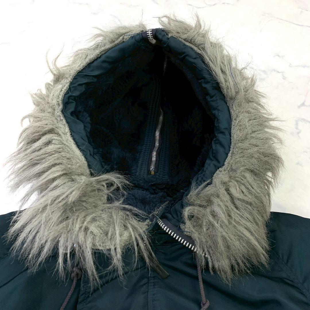 希少色ネイビー★ 80s 旧タグ USA製 ALPHA N-2B M　C977