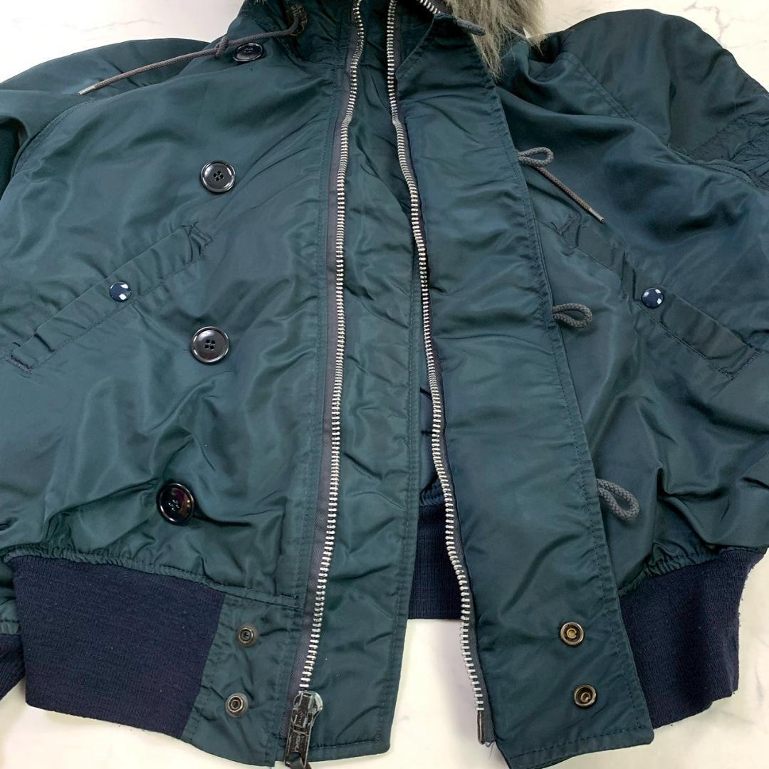 希少色ネイビー★ 80s 旧タグ USA製 ALPHA N-2B M　C977