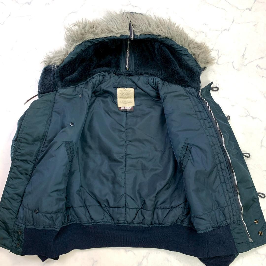 希少色ネイビー★ 80s 旧タグ USA製 ALPHA N-2B M　C977